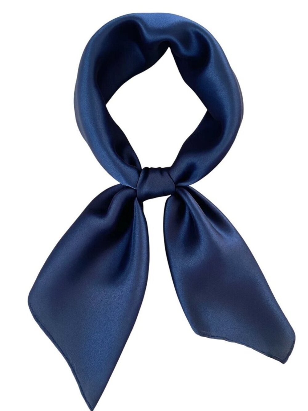 Dark Blue Satin Scarf 19x19, Western Cowboy Cowgirl Bandana, Boho Coastal Ranch
